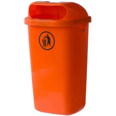 Produktbild von DIN 50L Siedlungsabfallbehälter für Pfosten oder Wand - orange