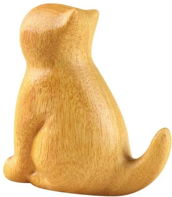 Immagine prodotto di Figurina di gatto in legno, immagine di gatto seduto in miniatura, ornamento in legno