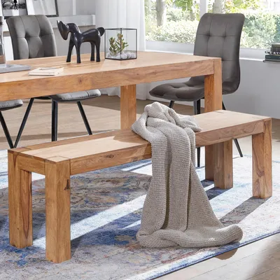 Image de Wohnling Salle à manger Banc 160 x 35 cm Acacia Bois WL1.463
