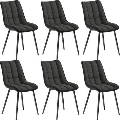 Produktbild von WOLTU 6 x Esszimmerstühle, mit Sitzfläche aus Stoffbezug, Anthrazit