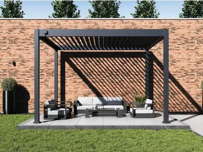Obrázek produktu pro Paragon venkovní pergola / pavilon s lamelovou střechou "Tuscan 1012" antracit 310 x 370 x 256 cm (d x š x v)