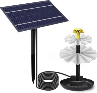 Produktbild von 2.5W Doppelschicht Solar Springbrunnen Teilt Solarpumpe Solar Teichpumpe Vogelteich-Wasserspielbrunnen, Fisch-Behälter Wasserspiel Dekoration, Weiß