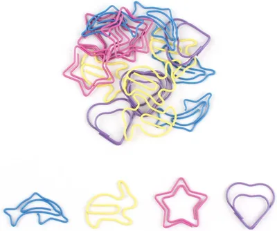 Imagen del producto de Clips para documentos, formas creativas, 20 unidades, clips de colores para notas