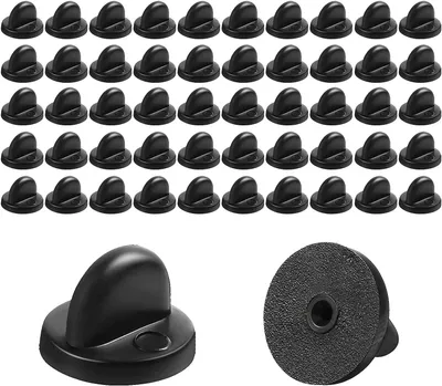50 Gummipin-Rückseiten 11,5 mm schwarz für Anstecknadeln