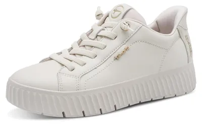 Produktbild von Tamaris Damen Wide FIT Leder Sneaker Step-In, Offwhite, 40