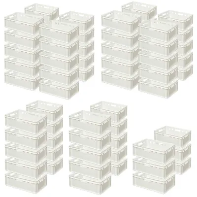 Produktbild von 66 Fleischkisten E2, weiß, 4 Durchfassgriffe, LxBxH 600x400x200 mm, 40 Liter