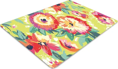 Produktbild von Stuhlunterlage Bürostuhlunterlage 120 cm x 90 cm Bodenmatte Bürostuhlunterlage - Farbenfrohe Blumen