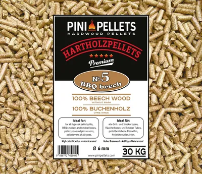 Image de Pellets 100% en bois de hêtre, pour grillades et fumage, 30 kg