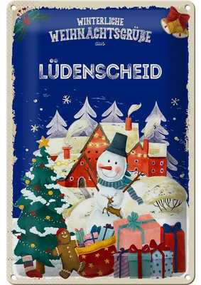 Produktbild von Blechschild Weihnachtsgrüße LÜDENSCHEID 20x30cm