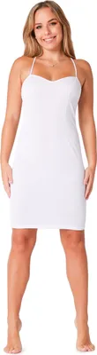 Produktbild von Bellivalini Damen Unterkleid V-Ausschnitt Petticoat Einstellbare Träger Gekreuzt BLV50-272 (Weiß, S )