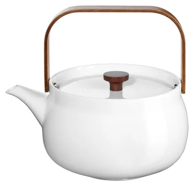 Produktbild von ASA Selection Japandi Teekanne mit Holzgriff, Tee Kanne, Porzellan, White, 1.5 L, 23370017