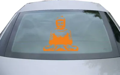 Produktbild von Indigos UG - Aufkleber Heckscheibe & Motorklappe DE6351 - orange - 600x599 mm - budhis - Auto Scheiben Fenster Heckklappe Tuning Racing JDM - Die cut