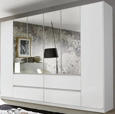 Produktbild von RAUCH AA027_5218 Kleiderschrank, 6-trg./Spiegel Mainz in Weiss