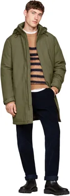 Productafbeelding van Tommy Hilfiger heren parka, gevoerde parka met capuchon, meerkleurig (legergroen)
