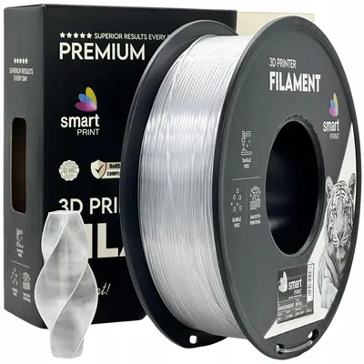 Produktbild von Transparentes PETG-Filament „Smart Print“, 1,75 mm, 1 kg, 3D-Drucker