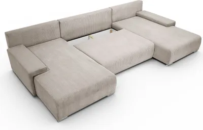 A U-shaped sectional sofa is shown from a high angle on a white background.