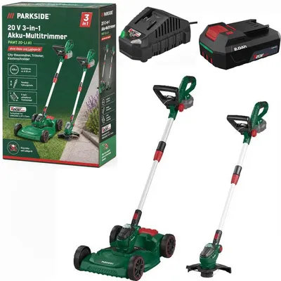Produktbild von PARKSIDE 20 V 3in1-Akku -Multi Rasentrimmer PAMT 20-Li mit Akku 2 Ah / Ladegerät