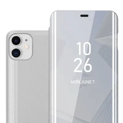 Immagine prodotto di Cadorabo custodia per telefono cellulare per Apple iPhone 11 in argento copertura posteriore copertura protettiva copertura libro custodia libretto