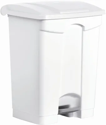 Produktbild von helit Tret-Abfalleimer the step, 70 Liter, weiß / weiß (5690710)