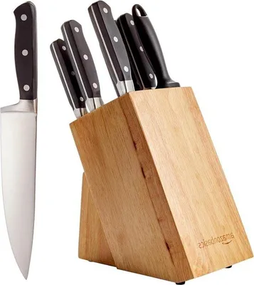 Produktbild von Famanu Messenset 9-teilig mit hochwertigem Messerblock - Schwarz