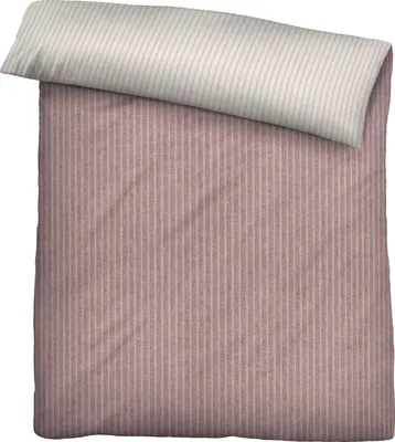 Produktbild von biberna Melange-Flanell Bettwäsche 0840507 WEBSTREIFEN color: hellrosa, size: 1x 155x220 cm + 1x 80x80 cm