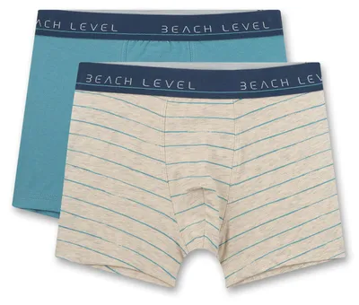 Produktbild von Sanetta 2er Pack Jungen Hipshorts Blau Beigemelange