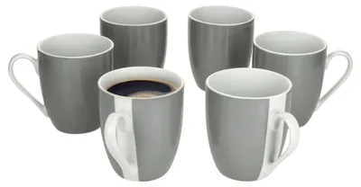 Obrázek produktu pro sada 6 hrnků na kávu Variant Grey 350ml barevné porcelánové šálky 6 osob čaj