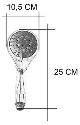Produktbild von Handbrause mit Massagefunktion 4 Strahlarten kalkabweisend ABS
