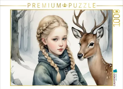 Produktbild von CALVENDO Puzzle Waldbegegnung | 1000 Teile Lege-Größe 64x48cm Foto-Puzzle für glückliche Stunden