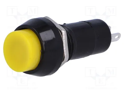 Immagine prodotto di 2 interruttori a pulsante, posizione di commutazione: 2. Modello: PS11BYL, interruttore a stella, 1A/250VAC, posizione: OFF-(ON)