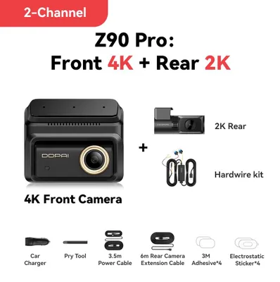Produktbild von Z90Pro - Autokamera - 2 Kanäle - 4K - IMX678 Bildsensor - ADAS - 135° Weitwinkel - 128-GB-SD-Karte
