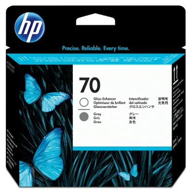 Produktbild von HP 70 Glanzverstärker/Grau DesignJet Druckkopf, HP DesignJet Fotodrucker der Serien Z2100, Z3100 und Z3200, Thermal Inkjet, Glanzverstärker, Grau, C9410A, Singapur, 143 mm
