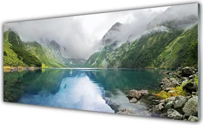 Produktbild von Acrylglasbilder 125x50 Wandbild Druck Gebirge See Landschaft