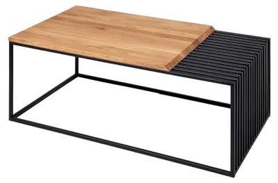 Produktbild von Couchtisch Architektur 100cm Eiche geölt mit schwarzem Gestell
