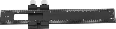 Produktbild von T-Winkel-Holzbearbeitungslineal aus Aluminiumlegierung mit verstellbarem Schiebeanschlag, Anreiß- und Markierungslineal mit metrischer und Zoll-Skala (6 Zoll).