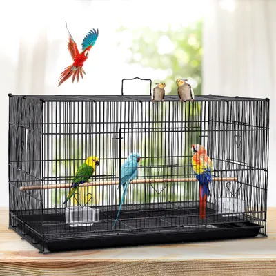Produktbild von Vogelkäfig käfig Vogelvoliere Vogelhaus Wellensittich Papagei kanarienvögel für Brutperiode 75.5x45x45cm Schwarz
