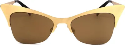 Image de Italia Independent I I MOD METAL 0504, monture dorée satinée, verres 51/19, branchettes 140. Lunettes de soleil pour femmes