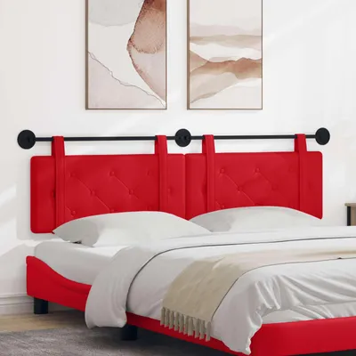 Produktbild von "Neues Produkt" Hängevorderseite Wandmontiert - CLORIS - Rot 190x55x5 cm Kunstleder - Kopfteile V3242