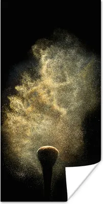 Produktbild von MuchoWow® Poster Goldpulver auf schwarzem Hintergrund 80x160 cm - Kinderzimmer