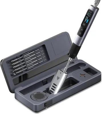 Produktbild von FNIRSI HS-02B programmierbare Mikrolötmaschine mit Aufbewahrungsbox und Ständer, 3 Spitzen