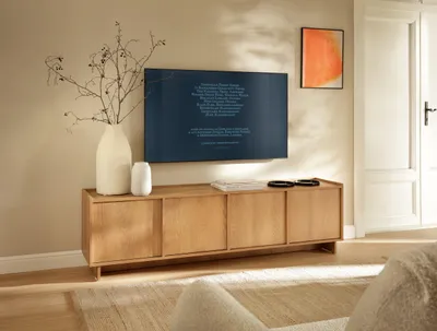 Produktbild von MOEBLO TV-Board LILIE RTV195 – breites Lowboard Fernsehtisch mit Push-to-Open, Stauraum und Ablagefläche, TV-Möbel (BxHxT): 195x55x39 cm - Carmel-Eiche