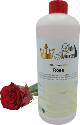 Produktbild von Dufte Momente | Whirlpool Duft 1000ml | Rose | mit naturreinen und natürlichen ätherischen Ölen | kein Schaum | vegan und ohne Tierversuche