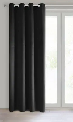 Zdjęcie produktu dla Zasłona PIERRE czarna 140x250 cm zasłona z oczkami