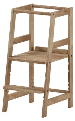 Produktbild von Stehhilfe >Lernturm< in Eiche massiv natur geölt - 41x85x48,3 (BxHxT)
