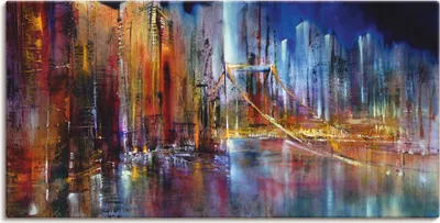 Produktbild von ARTland Leinwandbild Stadtansicht I Größe: 150x75 cm