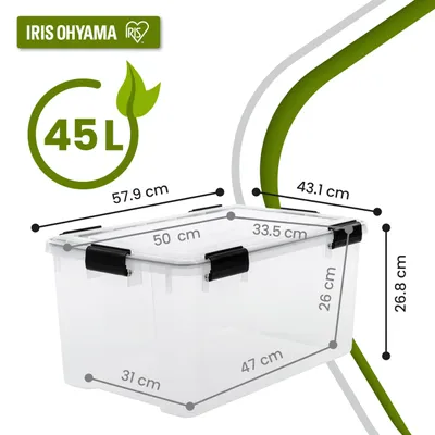 Produktbild von Iris Ohyama 45L Luftdichte Aufbewahrungsbox Transparent BPA-frei Stapelbar