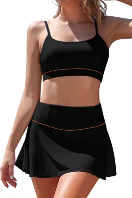 Produktbild von Bikini mit Bauchkontrolle U-Ausschnitt und Hoher Taille Schwimmrock