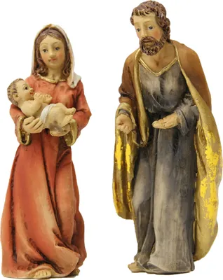 Produktbild von Heilige Familie 2-teilig Polyresin für 7,5 cm Krippenfiguren Deko
