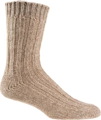 Produktbild von TippTexx 24 2 Paar 100% Wollsocken mit Alpakawolle, NATUR PUR, Beige, Größe 39-42