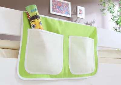 Produktbild von Bett-Tasche für Hoch- und Etagenbetten Beige-Grün
